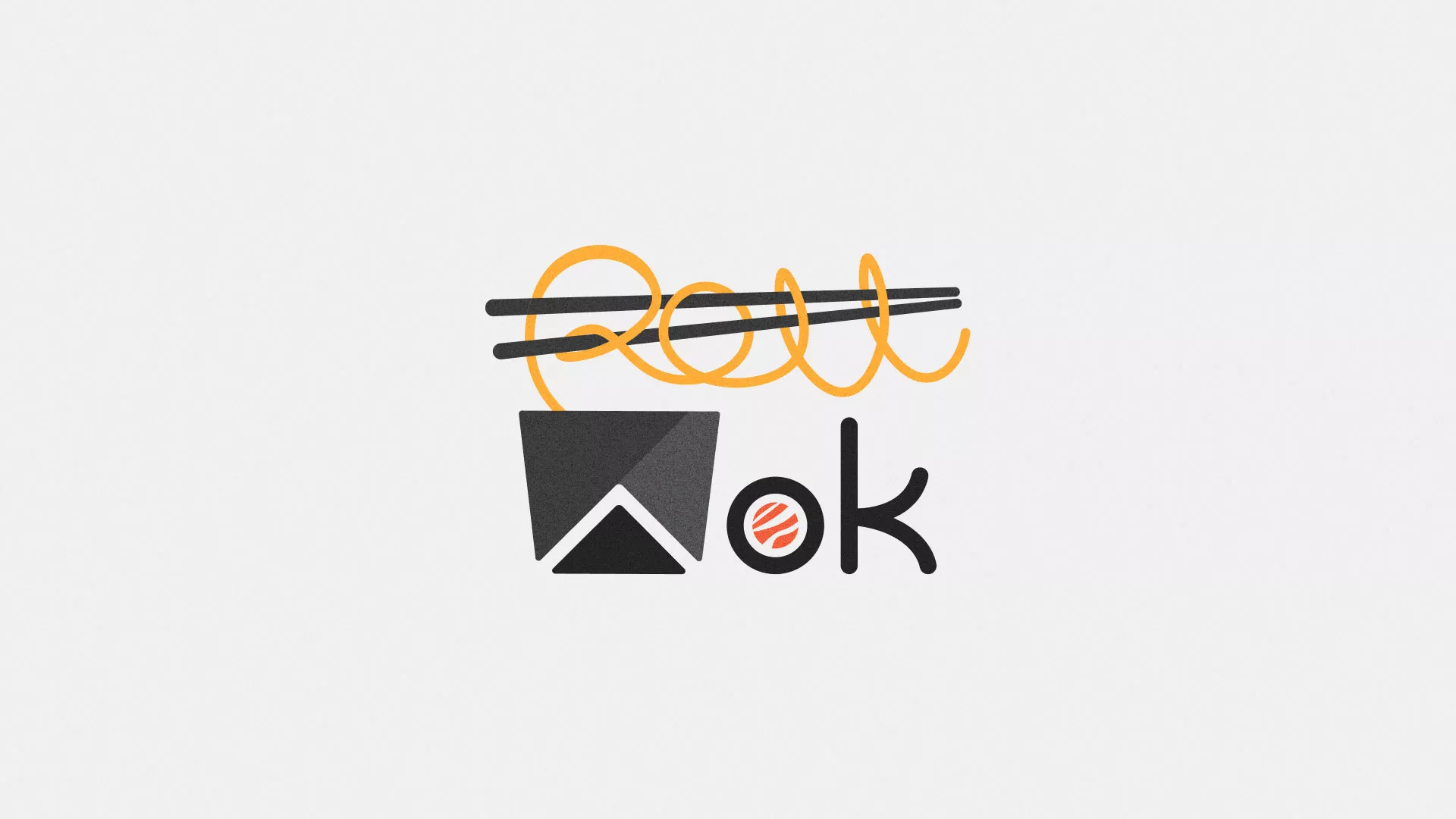 Разработка логотипа суши-бара «Roll Wok Club» в Ирбите