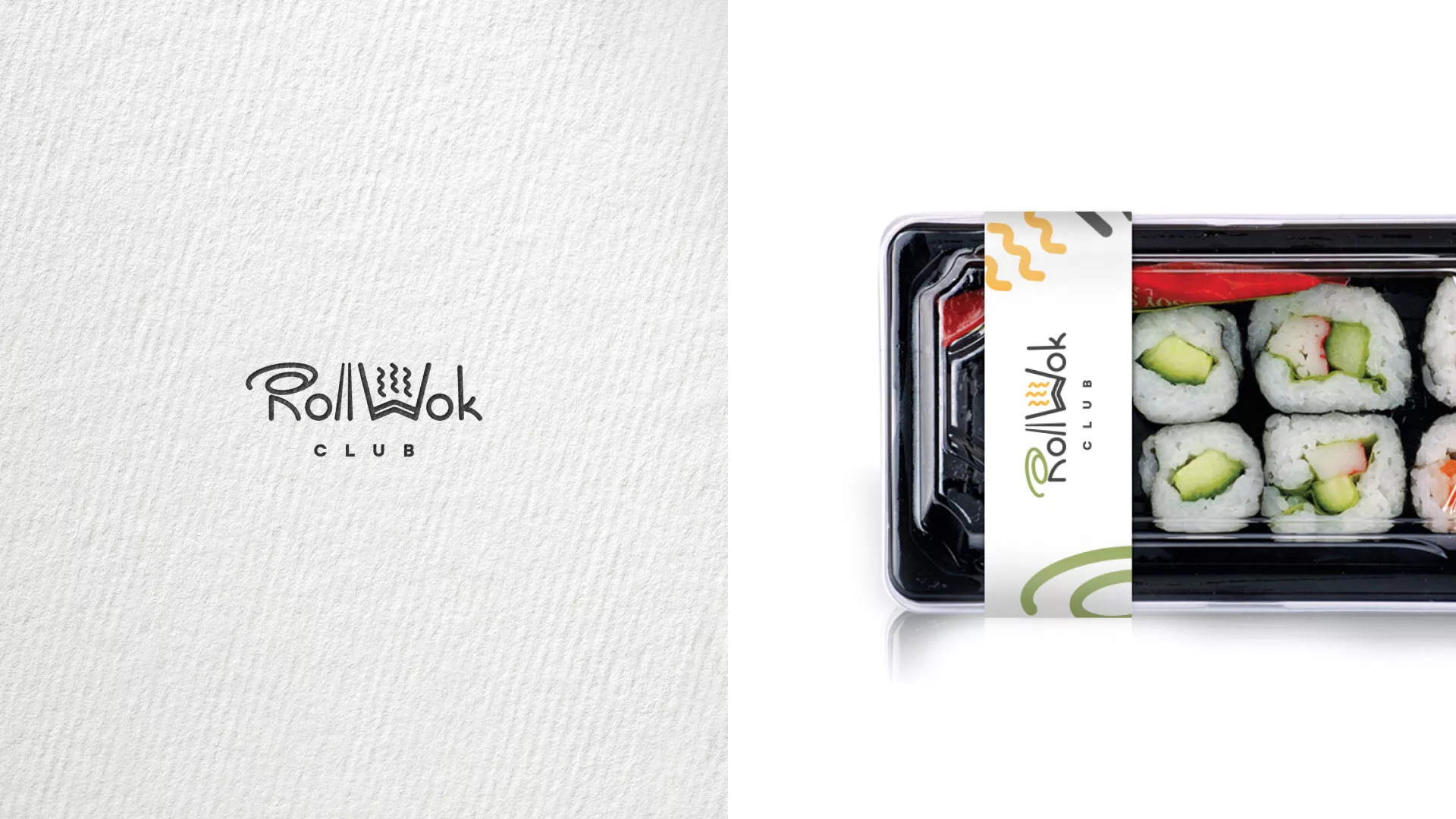 Разработка наклеек для суши-бара «Roll Wok Club» в Ирбите